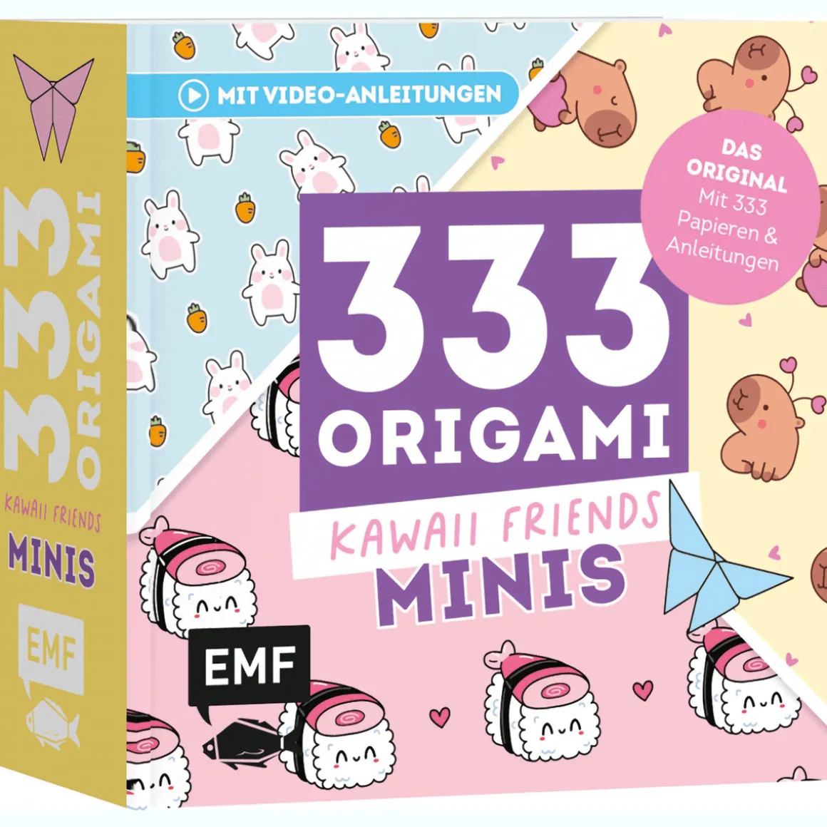 333 Origami Minis - Kawaii-Friends: Dein dekorativer Wendeblock zum kreativen Falten & Notieren (Papier: 70 g/m², 9x9 cm).