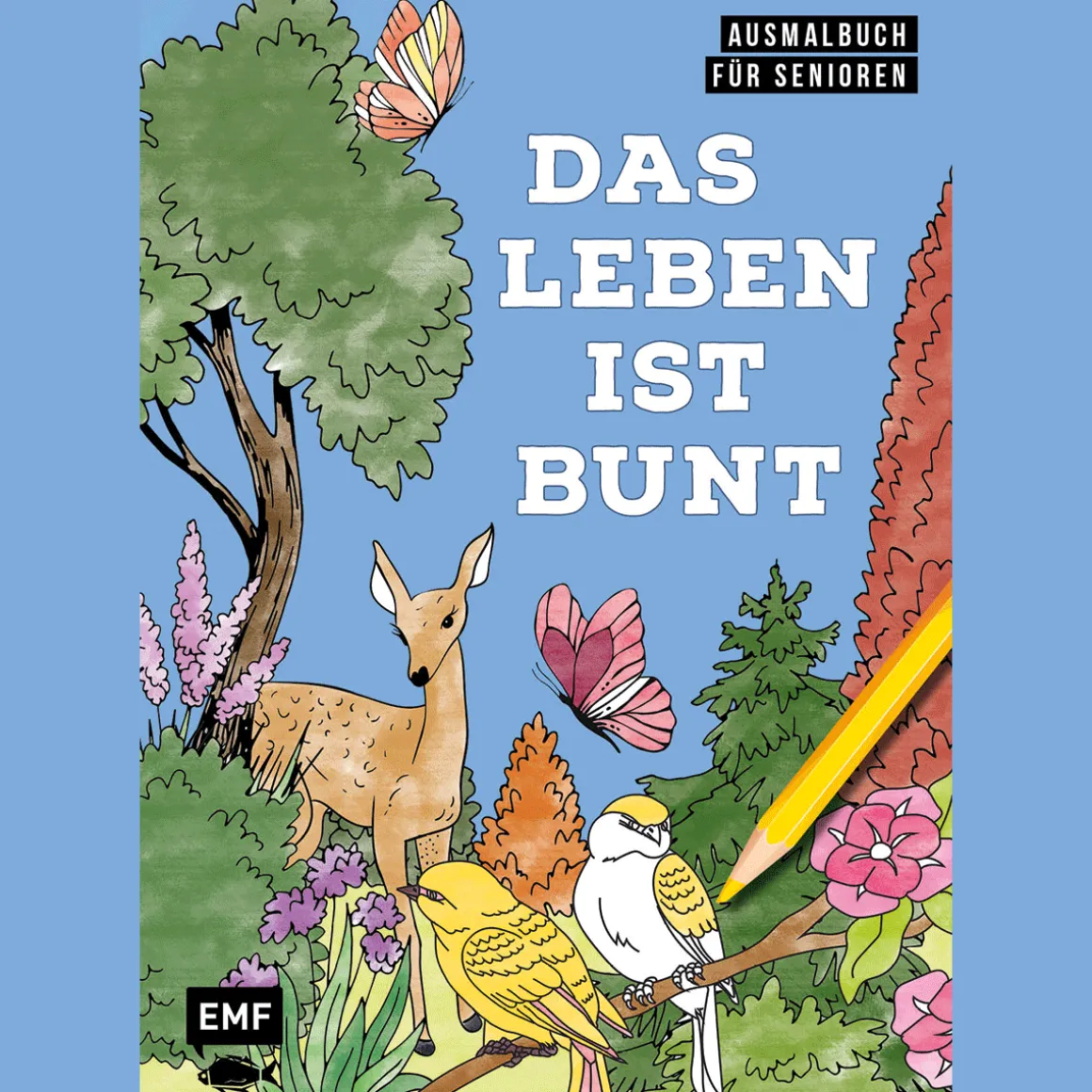 Ausmalbuch für Senioren: Das Leben ist bunt: Großflächige Motive, gut erkennbare Linien und einfache Formen sorgen für kognitives und feinmotorisches Training.