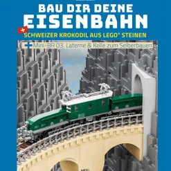 Bau dir deine Eisenbahn: Schweizer Krokodil aus LEGO®-Steinen und Mini-BR 03, Laterne und Kelle zum Selberbauen.