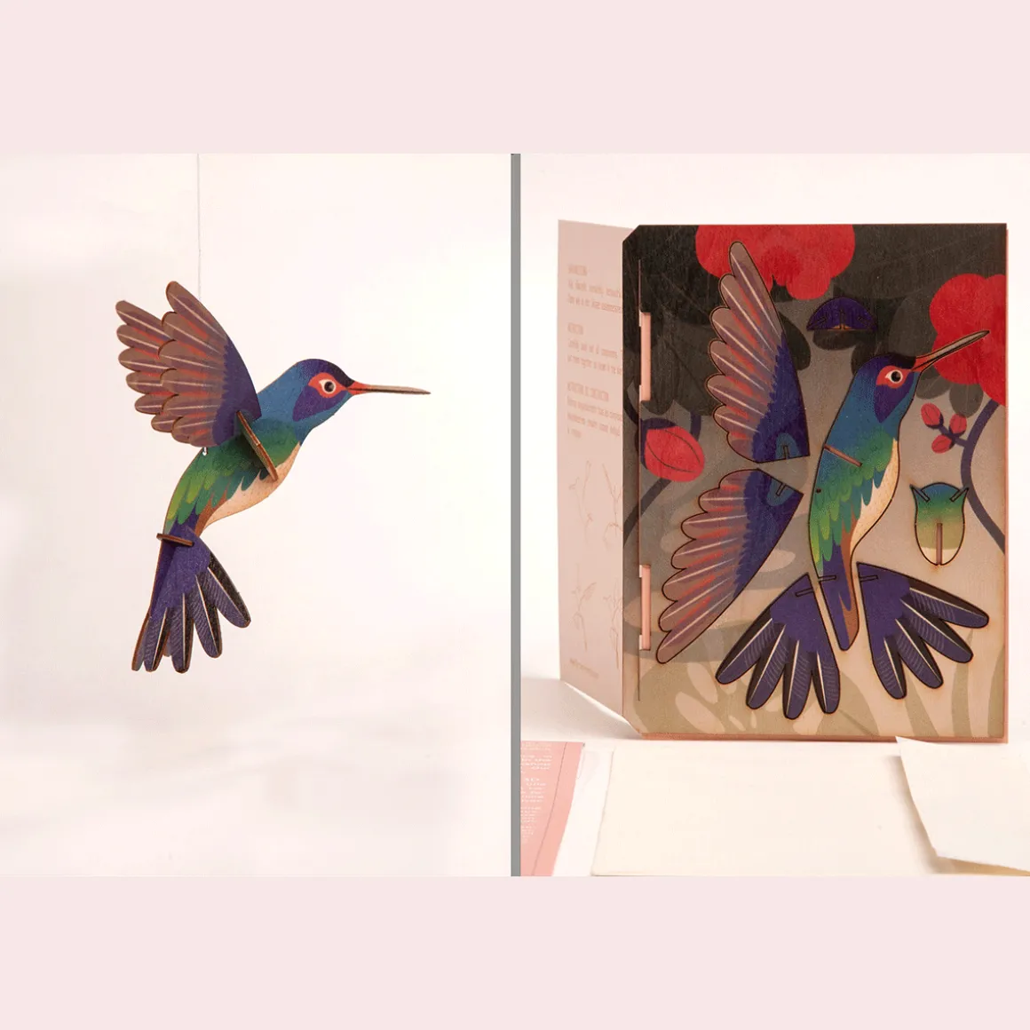 3D-Holzpostkarte »Kolibri«.