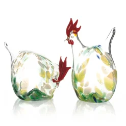 2er-Set Glashühner, grün.