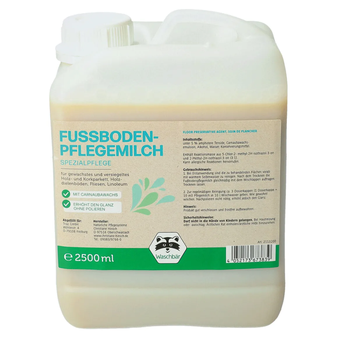 Fußboden-Pflegemilch.