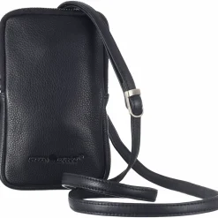 Handytasche aus Nappaleder, schwarz.
