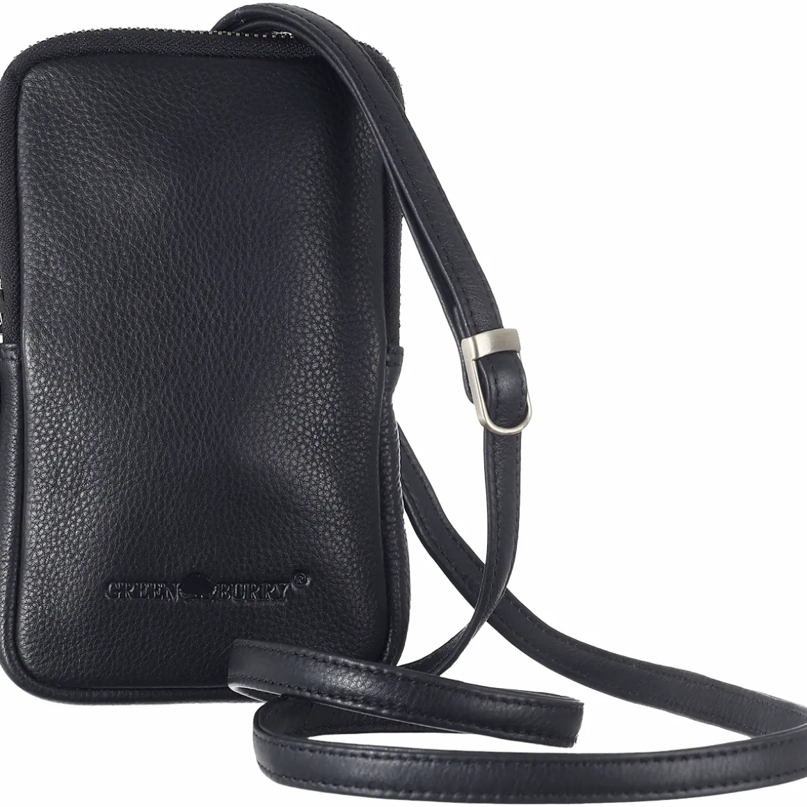 Handytasche aus Nappaleder, schwarz.