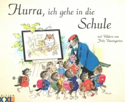 Hurra, ich gehe in die Schule.