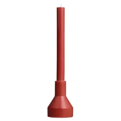 Kerze mit Kerzenhalter, rot.