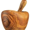 Mörser aus Olivenholz mit Stößel.