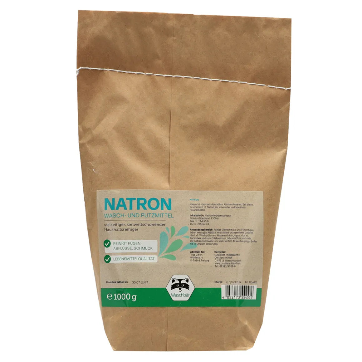 Natron in der Tüte.