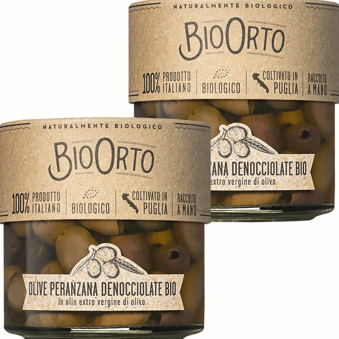 Olive Peranzana in Olivenöl, Bio, 2er-Set.