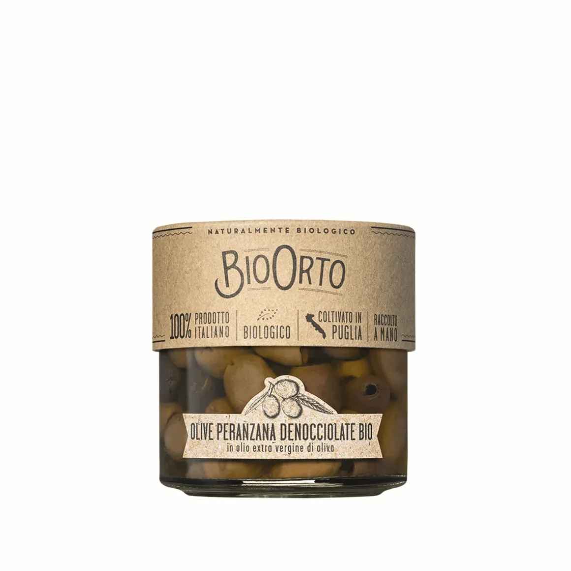 Olive Peranzana in Olivenöl, Bio.