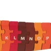 Puzzle »Hund A-Z«, rot/braun.