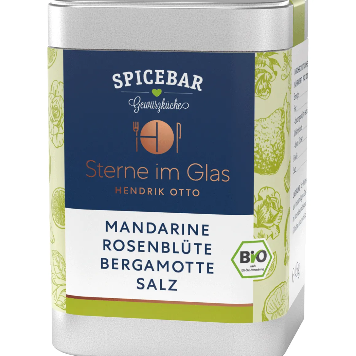 Salz mit Mandarine, Rosenblüte & Bergamotte, Bio.