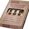 Set »Les Essentiels«. 4 Messer mit Buchenholzgriffen.