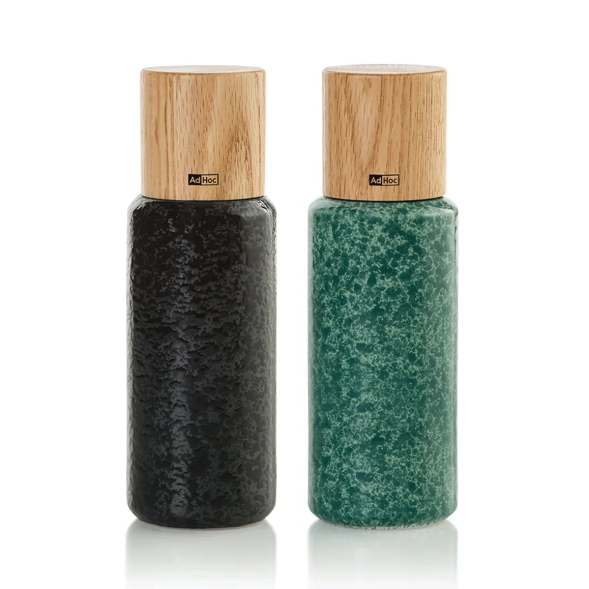Set Pfeffer- und Salzmühle, grün-schwarz.