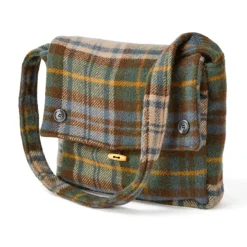 Tartan-Schultertasche.