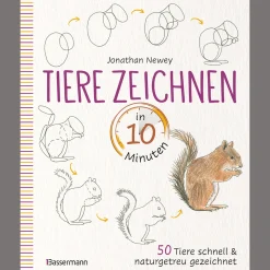 Tiere zeichnen in 10 Minuten. 50 Tiere schnell und naturgetreu gezeichnet: Ganz einfach zeichnen lernen. Das Zeichenbuch für Einsteiger.