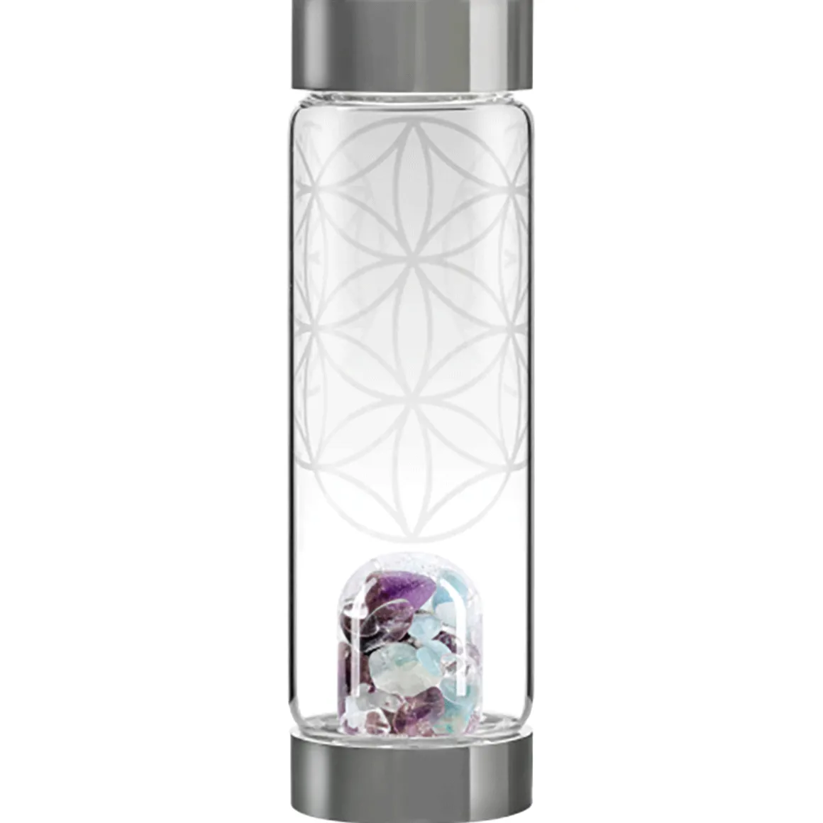 VitaJuwel-Trinkflasche ViA »Blume des Lebens«.