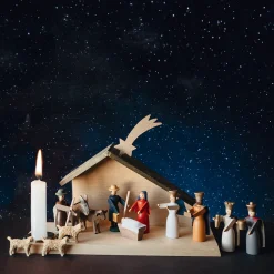 Weihnachtskrippe aus Holz.