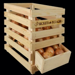 Zwiebelkiste aus Holz.